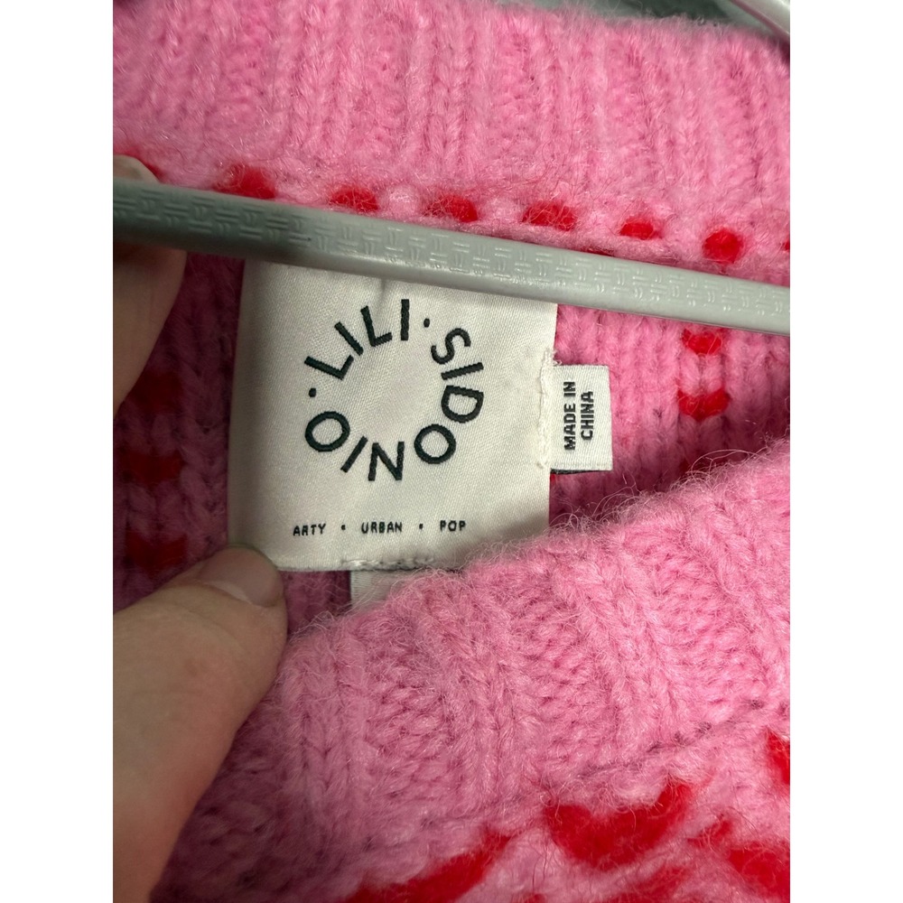 Lilli Sidonio Molly Bracken cropped‎ jumper pink and red - Picture 5 of 12
